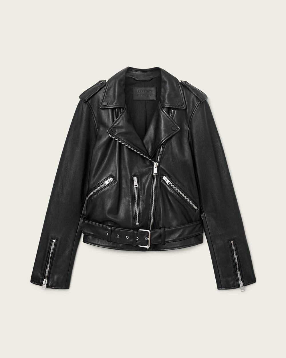 ALLSAINTS Balfern Leather Biker Jacket - 6 - Black